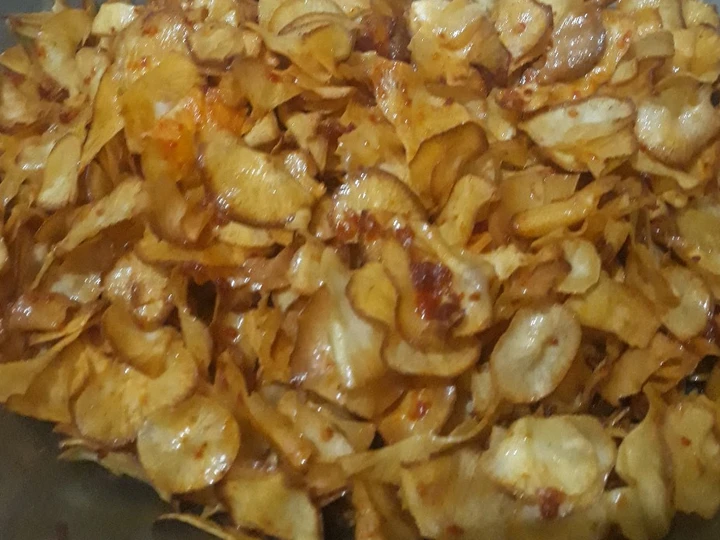 Cara Mudah Membikin Resep Kripik singkong pedes manis yang Lezat Anti Ribet, Bikin Ngiler