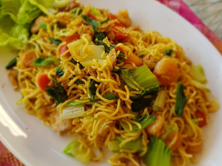Resep Mi Goreng Udang 🍜🦐🥬 yang Enak Banget