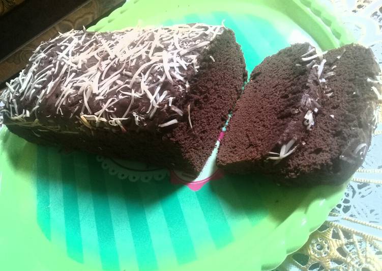 Brownis coklat toping keju