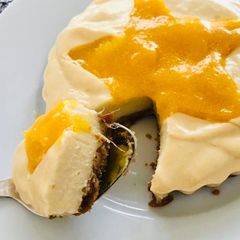 A picture of Vegan mango cheezecake.
