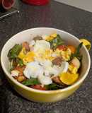 Chicken rocket salad with sweet chilli dressing