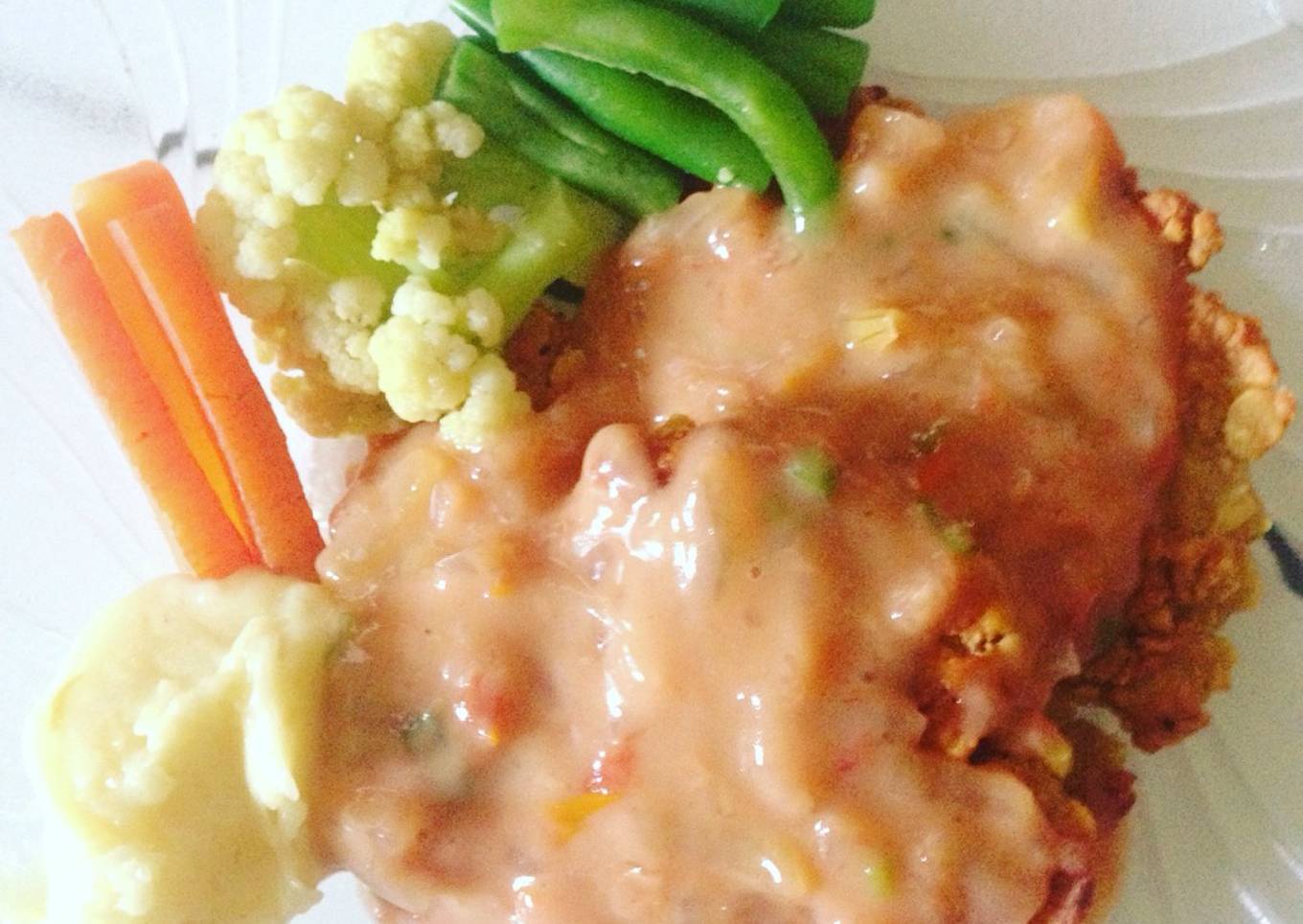 Steak tempe n mashed potato