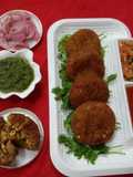 Dry fruits & paneer stuffed soya kebabs