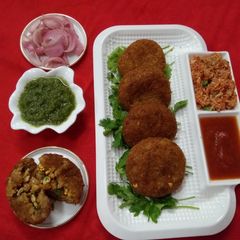 A picture of Dry fruits & paneer stuffed soya kebabs.