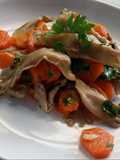 Ensalada tibia de setas y zanahoria (Menú Vegano)