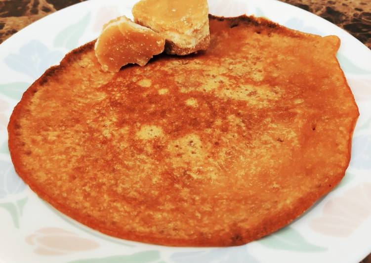 Steps to Prepare Favorite Whole wheat Jaggery Pancakes