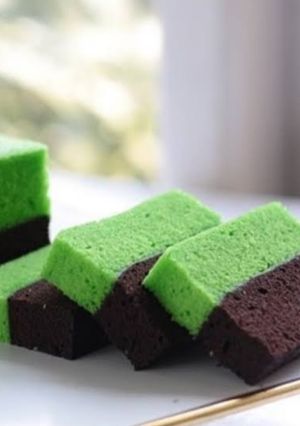 Foto resep Brownis coklat pandan takaran sendok