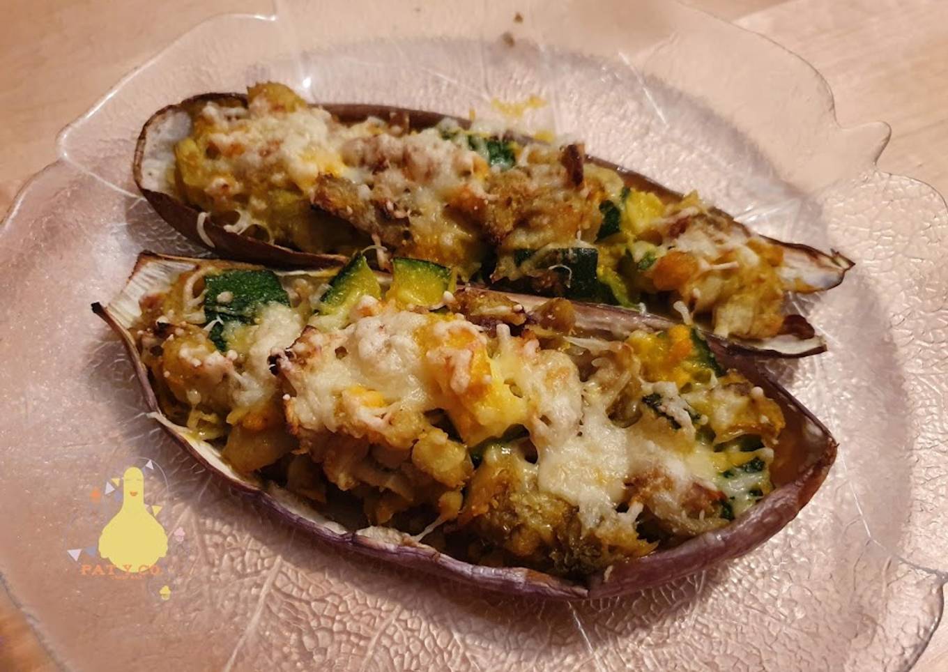 *Berenjenas con calabacín al gratín*