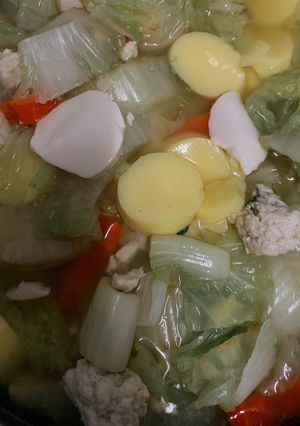 รูปของ ต้มจืดเต้าหู้สันในไก่สับ (อีกนิ๊ดดดจะคลีน)