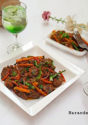 A picture of Stir fry gas meat.