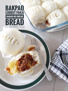 Foto resep Bakpao Isi Ayam Homemade Dari Adonan No Knead Bread, Lembut Dengan Bahan Apa Adanya