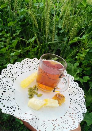عکسی از دستور چای با طعم هل و گلاب