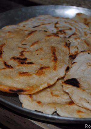A picture of Pan fried Naan.