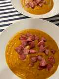 Sopa/creme de abóbora com alho assados
