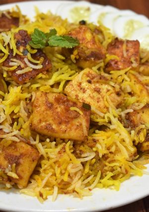 A picture of Paneer Biryani (No Onion/garlic).