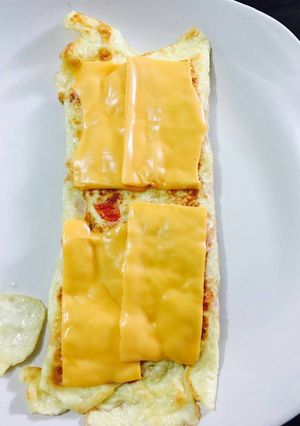 A picture of Omelette with cheese.