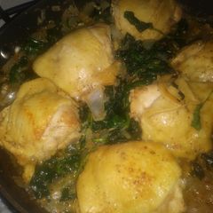 A picture of Lady A's Smoothered Chicken & Spinach And Butter Sauce 😋.
