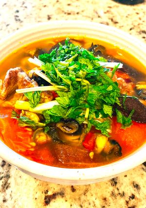 Hình của món Bún Ốc Sườn Heo.