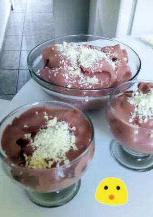 Una foto de Postre crema de chocolate