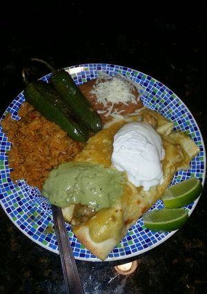 A picture of Brad's enchiladas suizas.