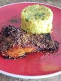 Salmón con costra de sésamo