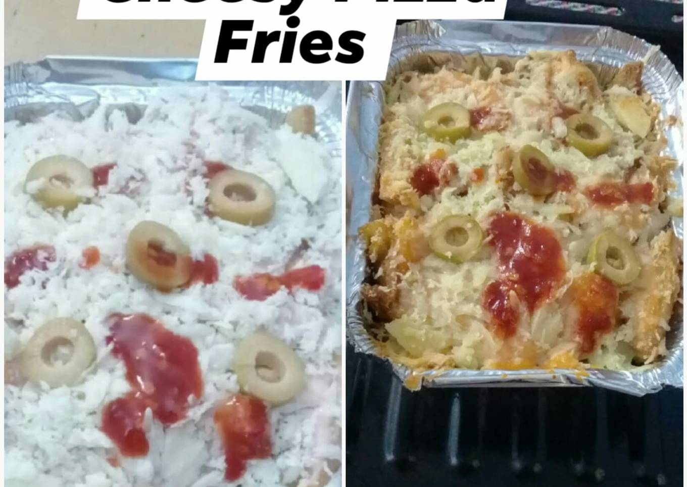 Bbq cheesy pizza fries