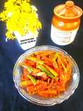 Red Carrot Green Chilli Pickle - 10 minutes Instant Pickle