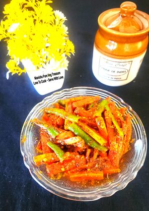 A picture of Red Carrot Green Chilli Pickle - 10 minutes Instant Pickle.