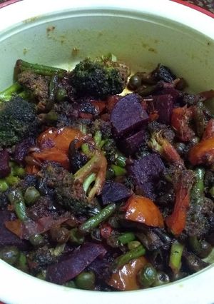 A picture of Mix veg jhal fraige.