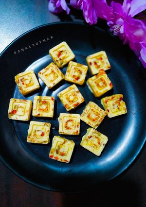 A picture of Rasmalai Chocolate mini bars.