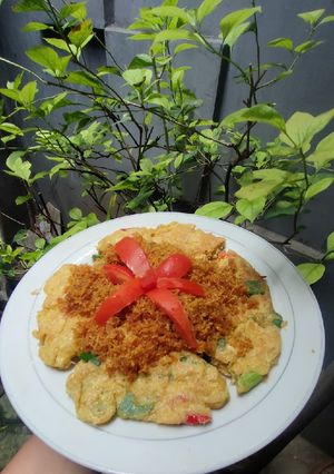 Foto resep Telur dadar serundeng kelapa pedes