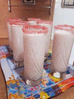 Una foto de Batido de helado de fresa