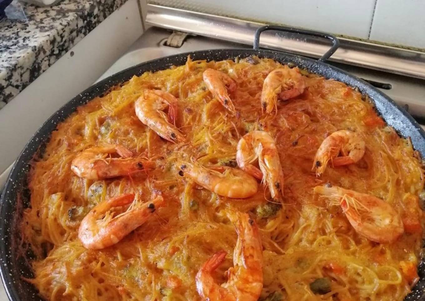 Fideuá de Bacalao y verduras sin gluten | sin histamina