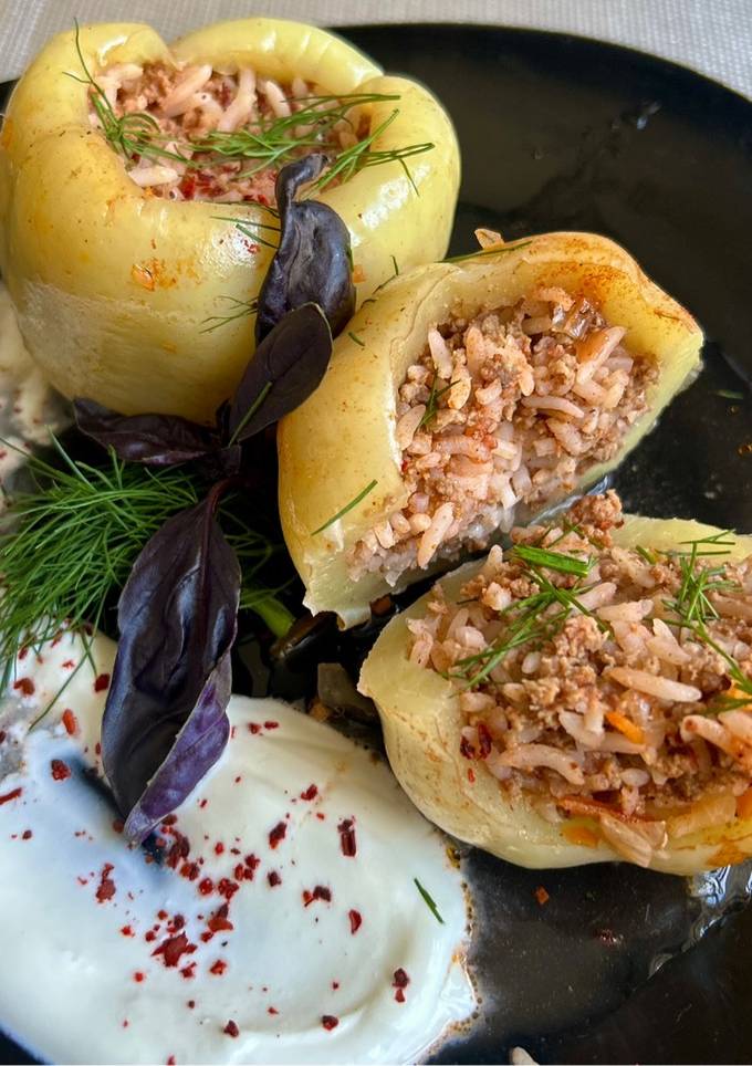 Фарширований перець мʼясом та рисом🫑🥩🍚