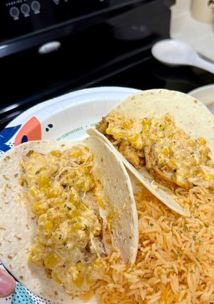 A picture of Street Corn Chicken Thigh Tacos.