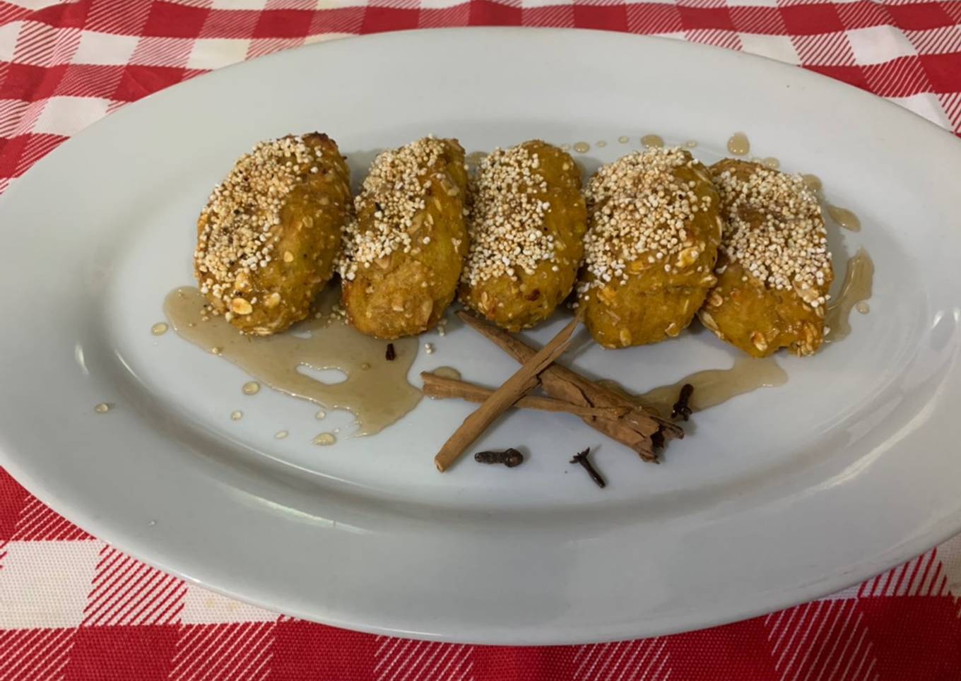 Tortitas de plátano macho con avena y horneadas