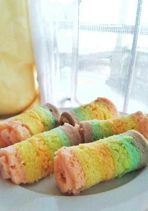 Foto resep Bolu Gulung Rainbow Mini
