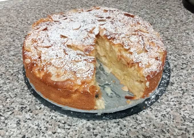 Torta de manzana con crema y almendras sin gluten Receta de Antonio- Cookpad