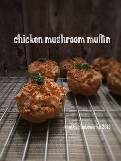 Foto resep Chicken mushroom muffin #ketopad