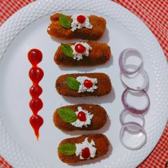 Paneer potato bullets A picture of Paneer potato bullets.