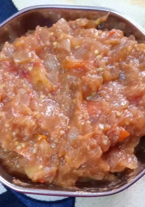 A picture of Brinjal bhartha.