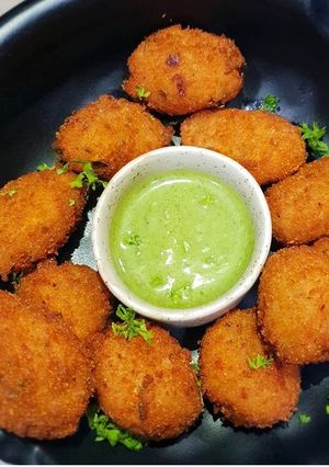 A picture of Achari mushroom poppers.