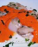 Bacalao fresco con mahonesa de pimientos