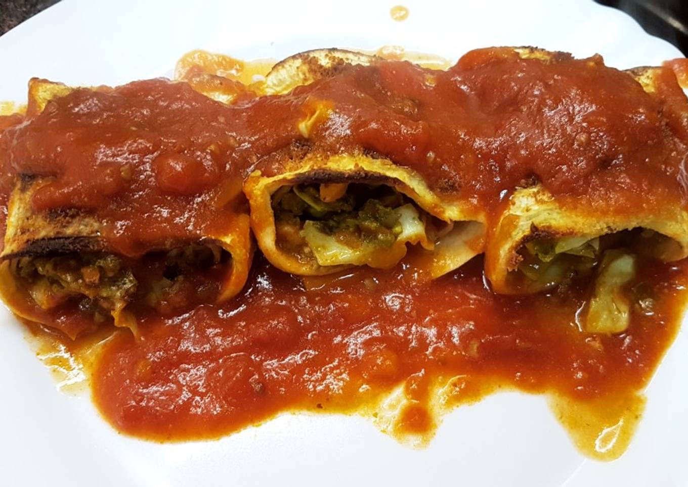 Canelones de berenjena