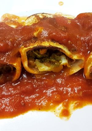 Una foto de Canelones de berenjena