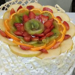 White Forest Fruit Gateau#mycreativewhiteforestrecipecontest A picture of White Forest Fruit Gateau#mycreativewhiteforestrecipecontest.