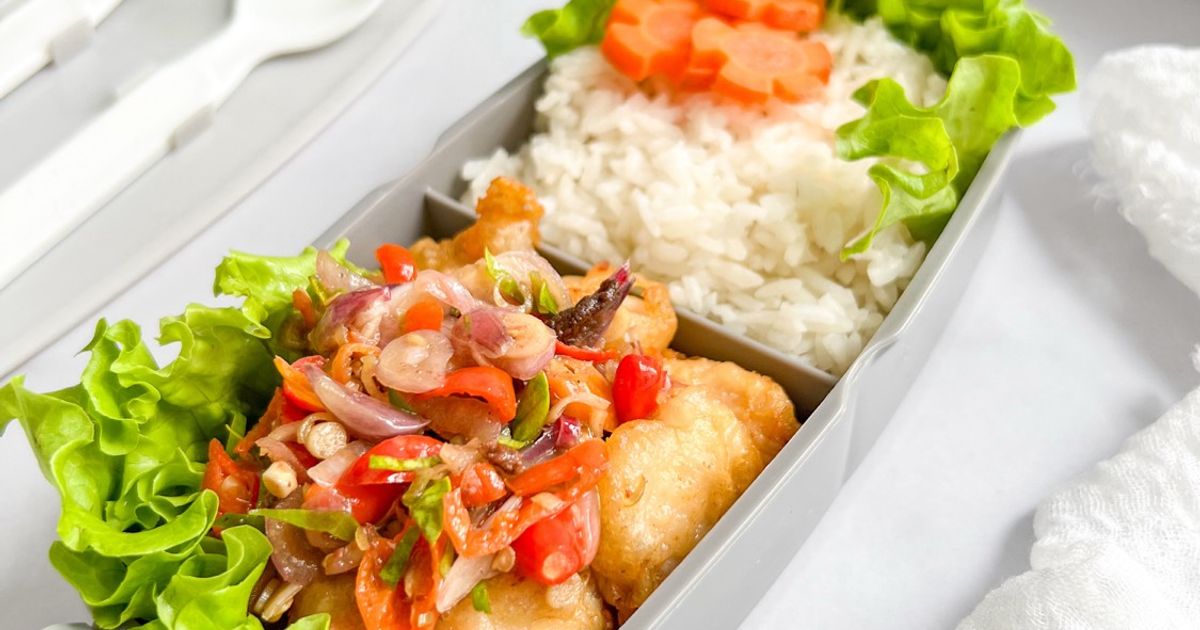 Ayam krispi sambel mata, bekal simpel mudah dan praktis