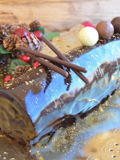 Una foto de Tronco de Navidad de chocolate