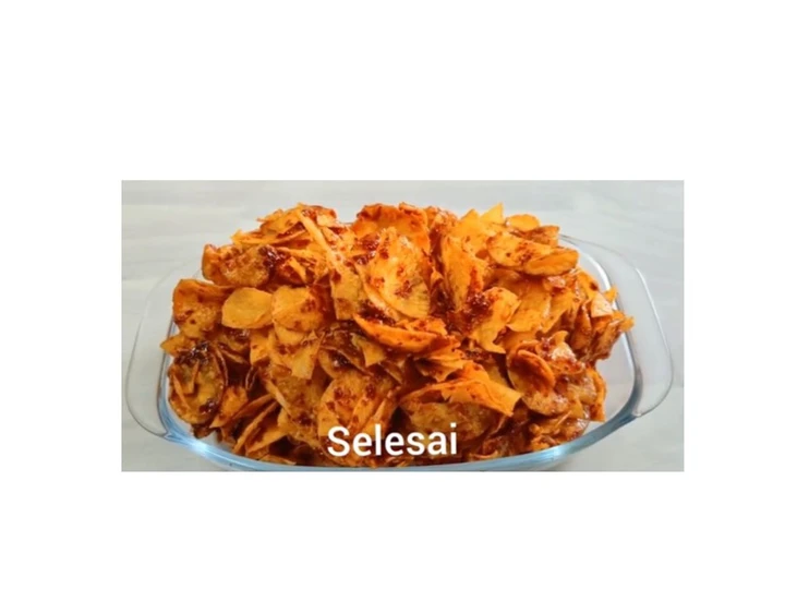 Langkah Gampang Membikin Resep Kripik singkong pedas bumbu balado yang Lezat Sekali Anti Ribet, Mantap