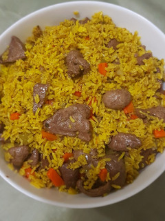 Una foto de Arroz pilaf con hígado de res al vino tinto